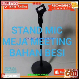 G46 Stand mic meja full besi ORIGINAL 100% holder mik table microphone standing ori mimbar podium pe