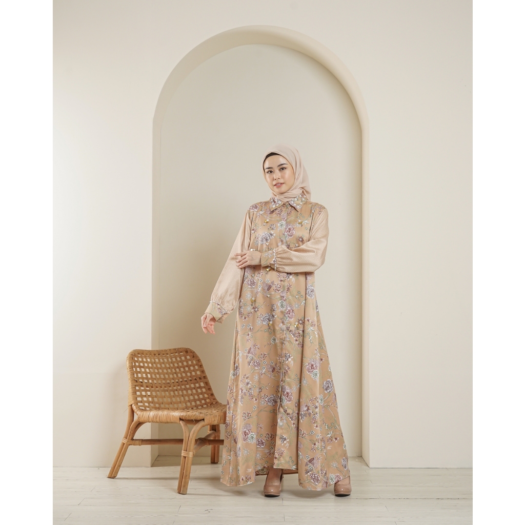 RAIA – ASHA Silk Dress – Gamis Wanita Modern Satin Gaun Panjang Baju Muslim