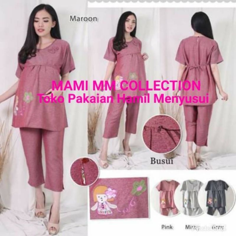 Pakaian Setelan Hamil Menyusui Barbie