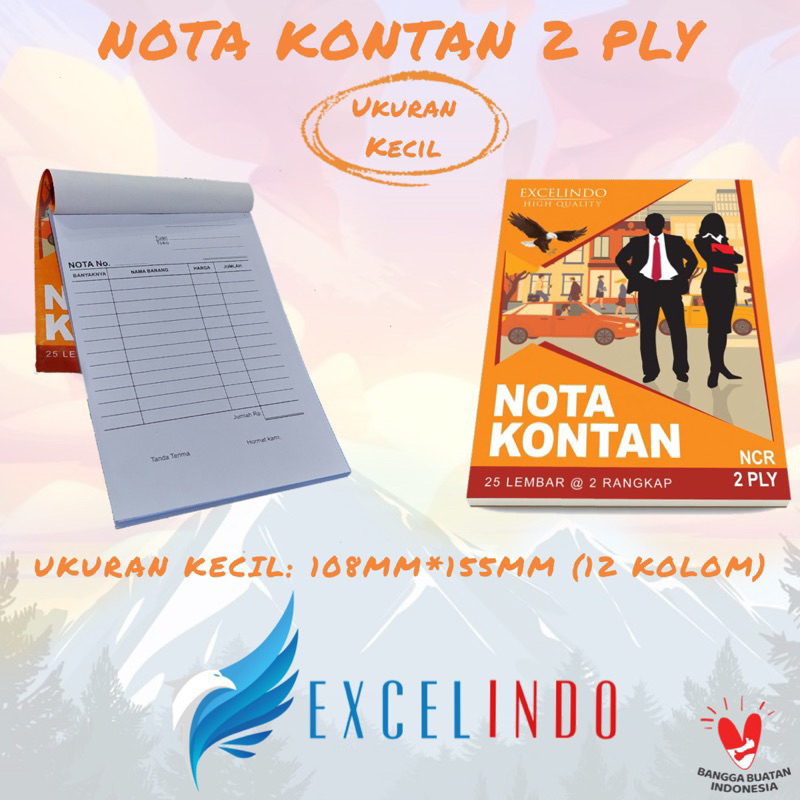 

Nota Kontan 2 ply NCR UKURAN KECIL (108mm*155mm) merk Excelindo