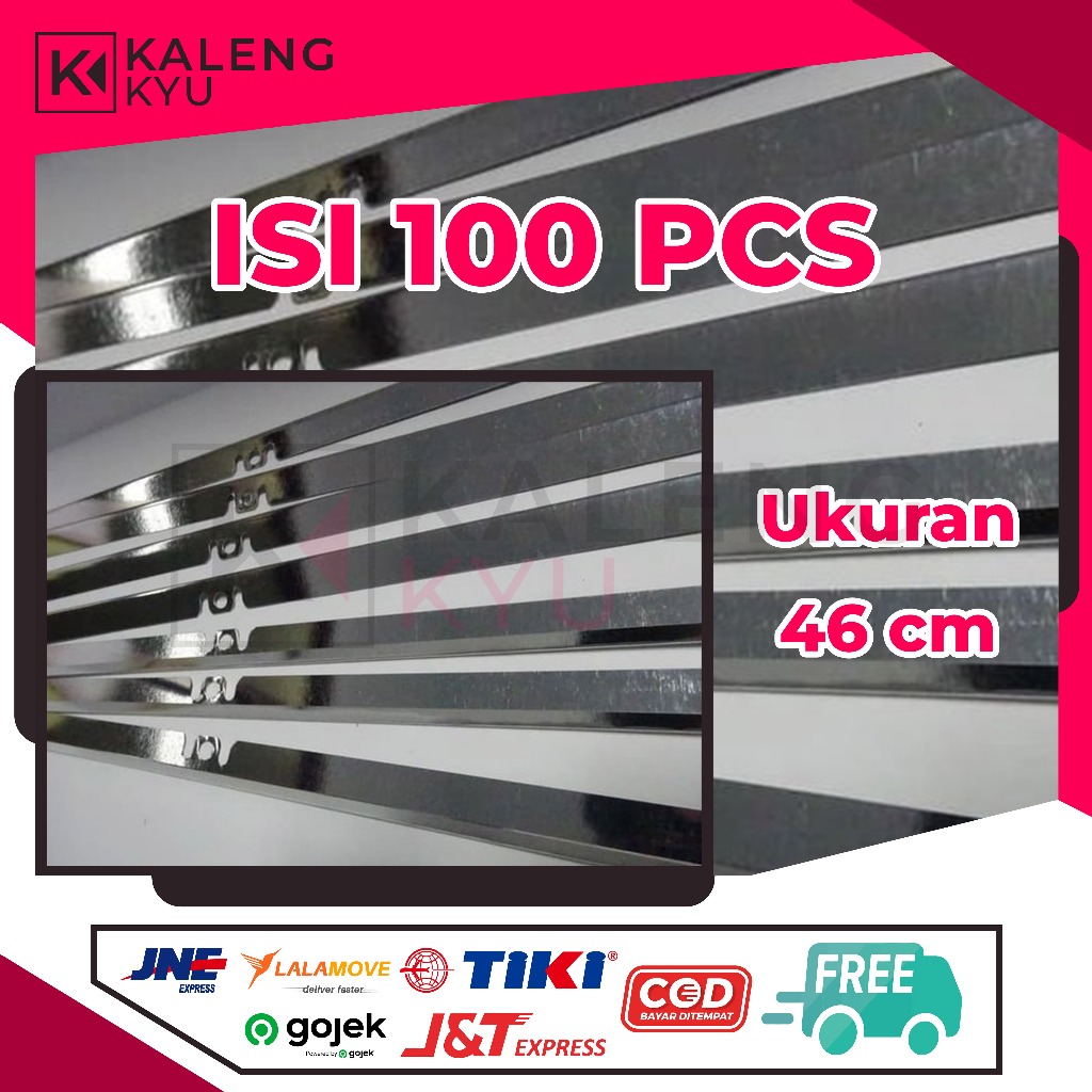 

KLEM KALENDER UKURAN 46cm / ISI 100 PCS / SENG KLEM / KLEP / KALENG PENJEPIT KALENDER