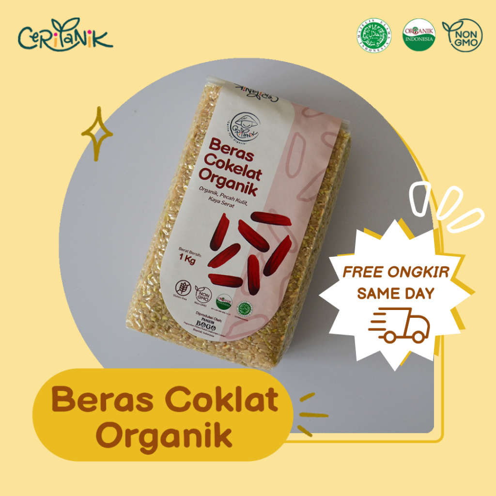 

Beras Coklat Organik Vacuum 1 kg - Ceritanik - Organic Brown Rice - Beras Organik Murah - Beras Organik Sehat - Beras Organik Premium