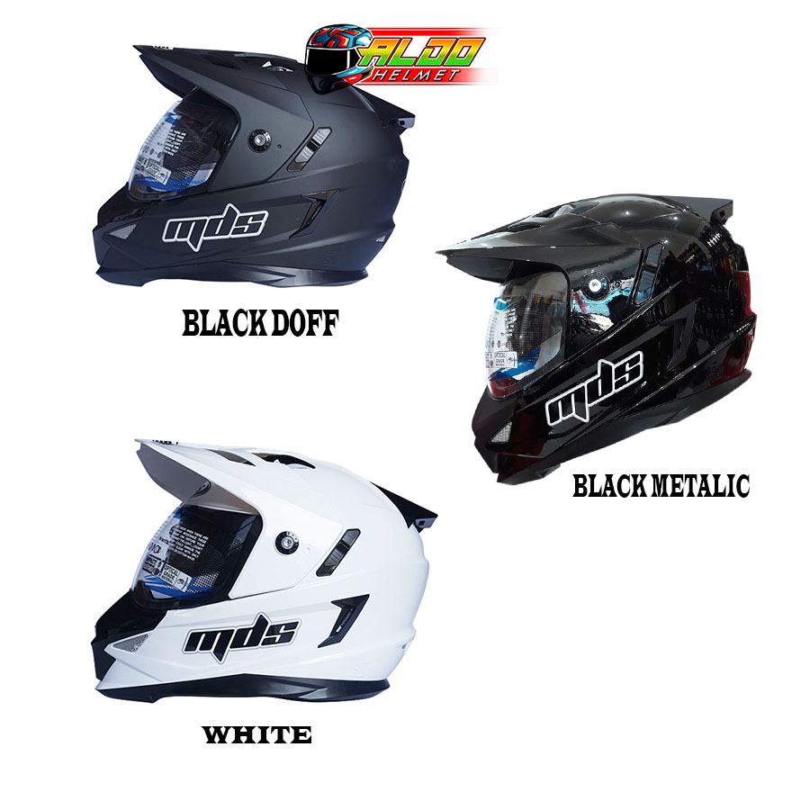 HELM MDS SUPER MOTO ORIGINAL / MDS FULL FACE / DOUBLE VISOR / MDS SUPER PRO TERLARIS / HELM 100 % OR