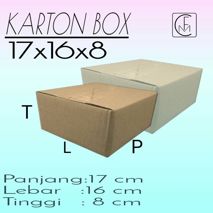 

Karton Box Ukuran 17x16x8 kardus murah/kardus kecil/kardus serbaguna