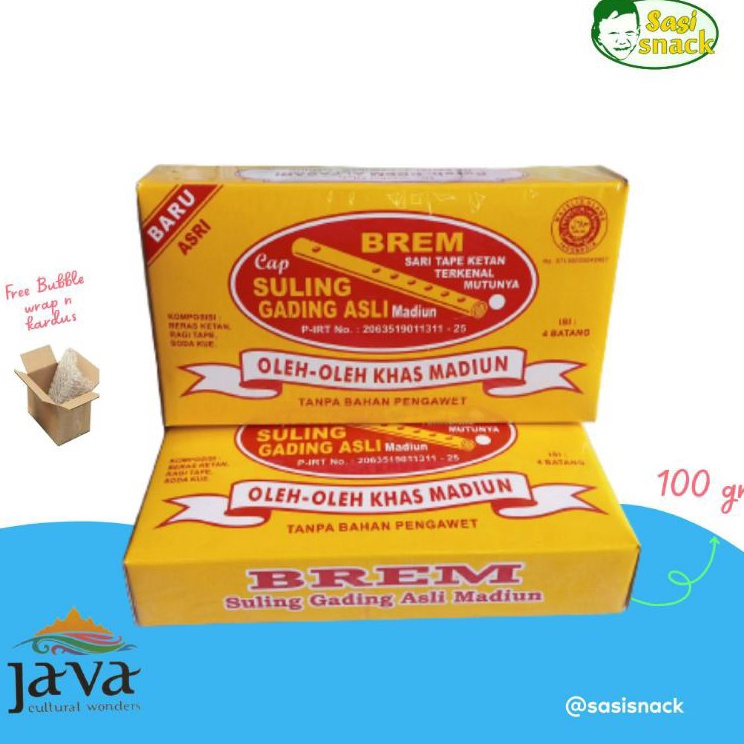 

[KODE 7PS9A] BREM Suling Gading Jumbo Khas Madiun 100 gr
