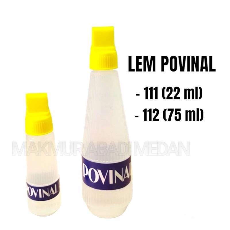 

(1Pcs) Lem POVINAL Cair 111 112 22 ml 75 ml / Lem Kertas Povinal Original / Lem Cair Serbaguna Kecil Besar / Lem Bening / Lem Slime / Liquid Glue