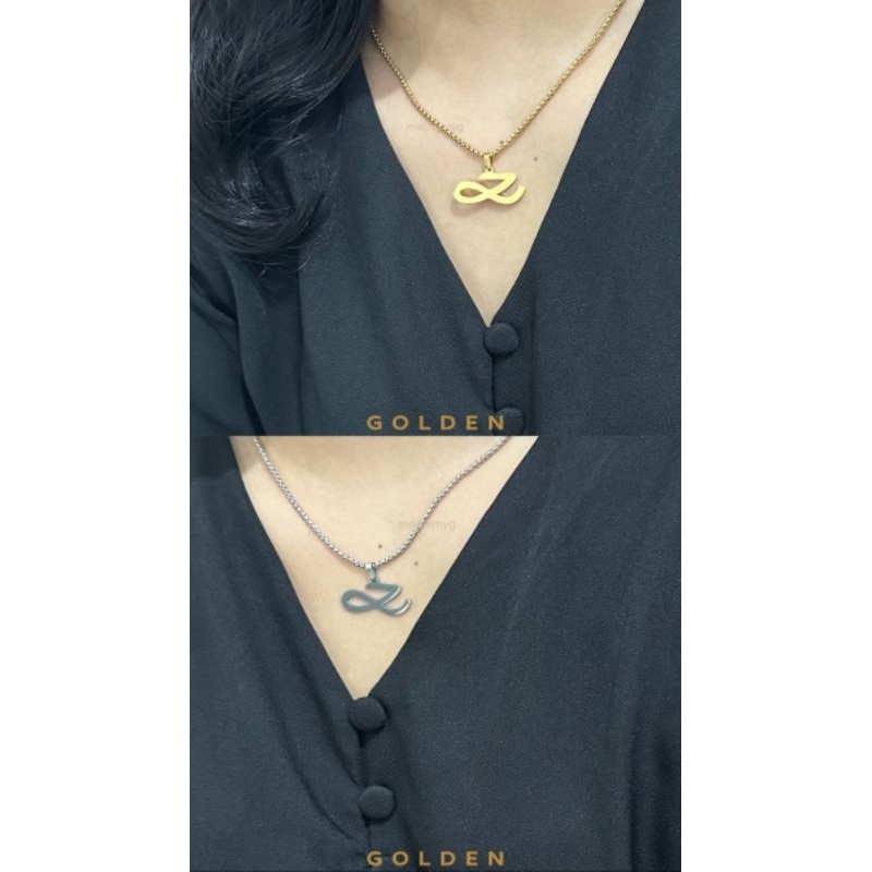 Kalung Jungkook Golden Necklace Bracelet Stainless Steel Anti Karat Kalung BTS Jungkook Gold Silver 