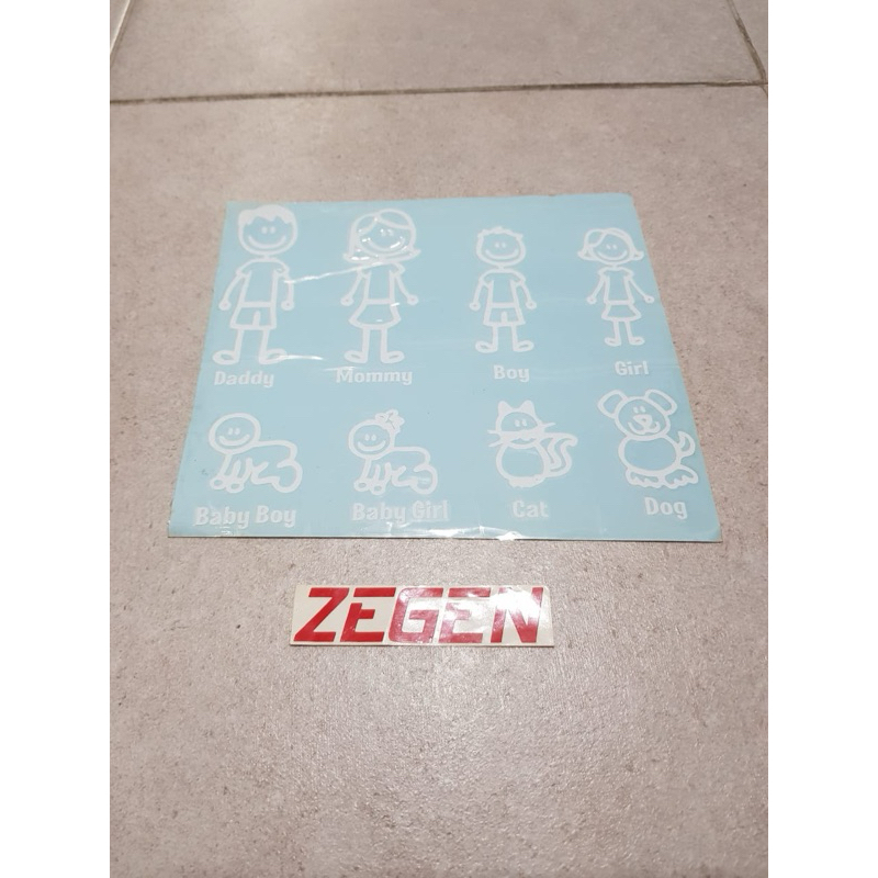 

Stiker sticker family keluarga set daddy mommy baby boy girl
