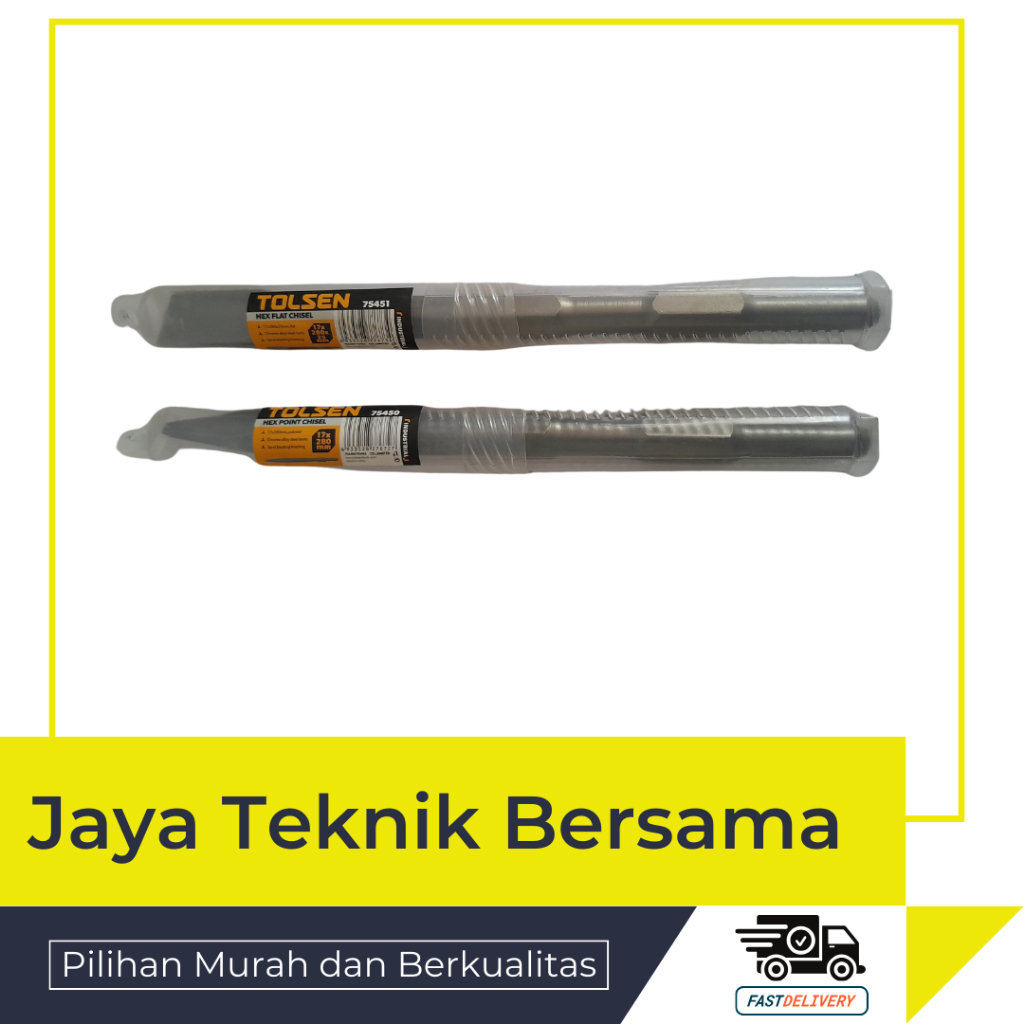Pahat Kayu "Hex flat/point chisel (INDUSTRIAL) 17x280x25mm - TOLSEN