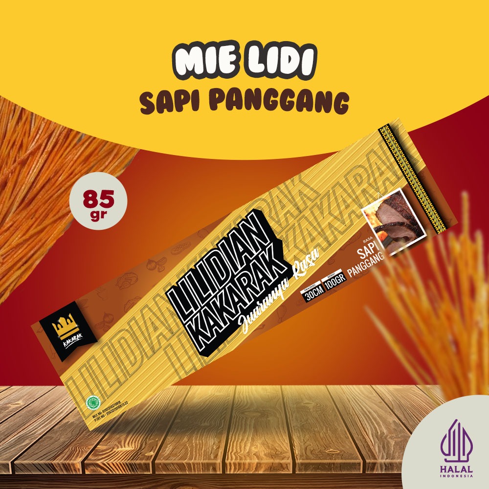 

Kakarak - Lilidian Mie Lidi Cemilan Panjang 30CM Rasa Sapi Panggang - 85gr