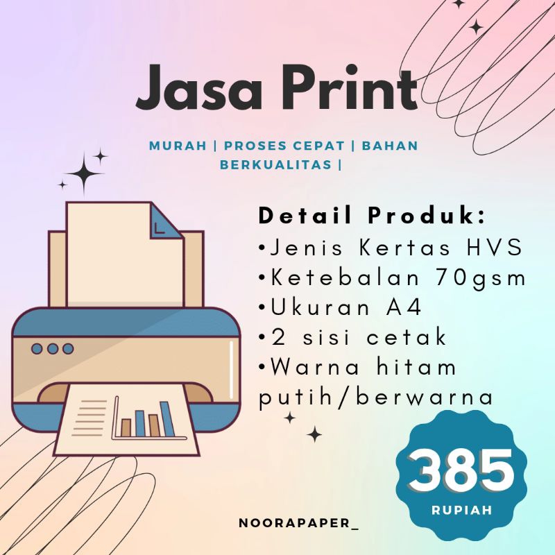 

[ CETAK 2 SISI ] JASA PRINT A4 | MURAH | CEPAT | BERKUALITAS