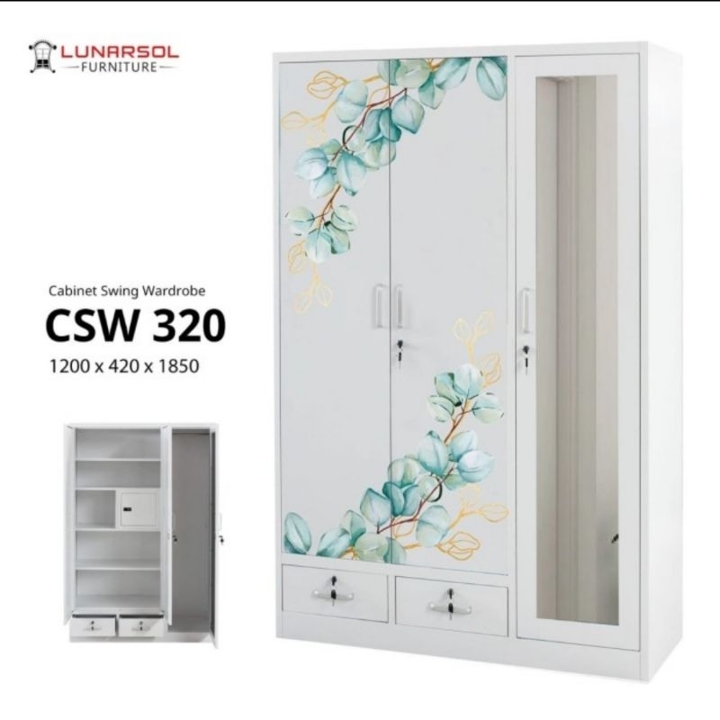 LEMARI BESI 3 PINTU CSW 320 LUNAR