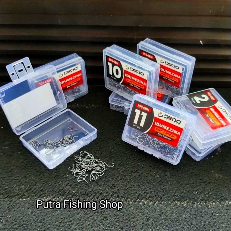 Mata Kail Pancing Daido Box Ring Carbon 1054BN isi 100 pcs Size 1 - 12 | Kail Kotakan Daido Tipe Kec