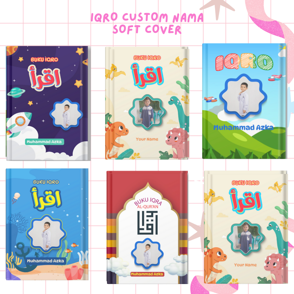 ⭐ Iqra IQ01B Custom Nama Soft Cover Isi Lengkap 1-6 Full Color Iqro Custom Hard Cover Iqro Juz Amma 