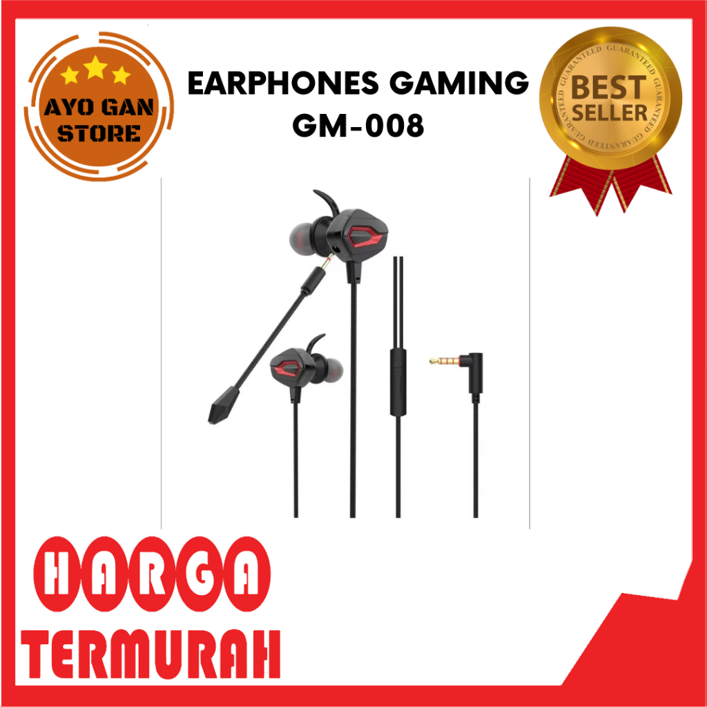 HEADSET GAMING GM-008 WITH MIC EARPHONES GAMING GM008
