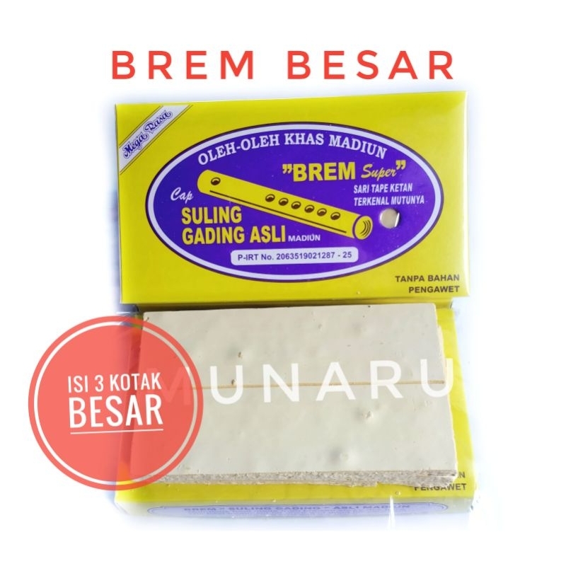 

Brem Suling Gading BESAR isi 3 Jumbo 200g Madiun