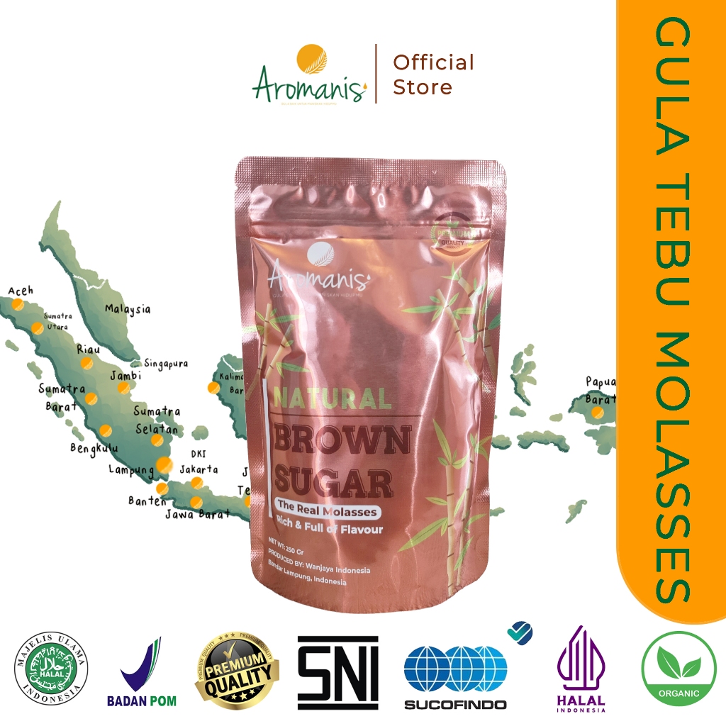 

Aromanis Brown Sugar 250gr - Gula Merah Tebu Molasses