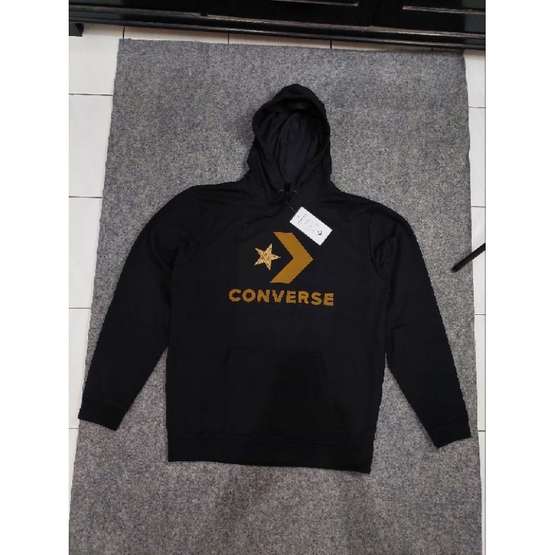 converse star chevron novelty hoodie black