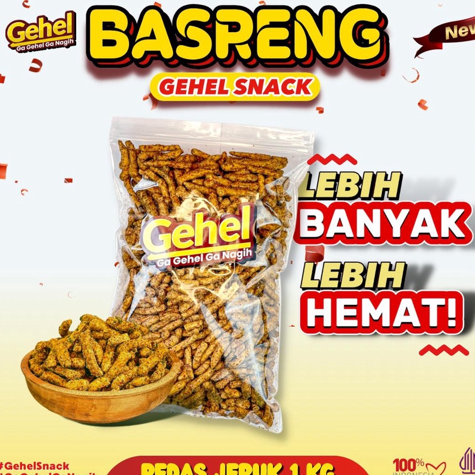 

[✳E15@] GEHEL BASRENG 1 KG (Edisi Terbatas) - Makanan Ringan Flas Sale