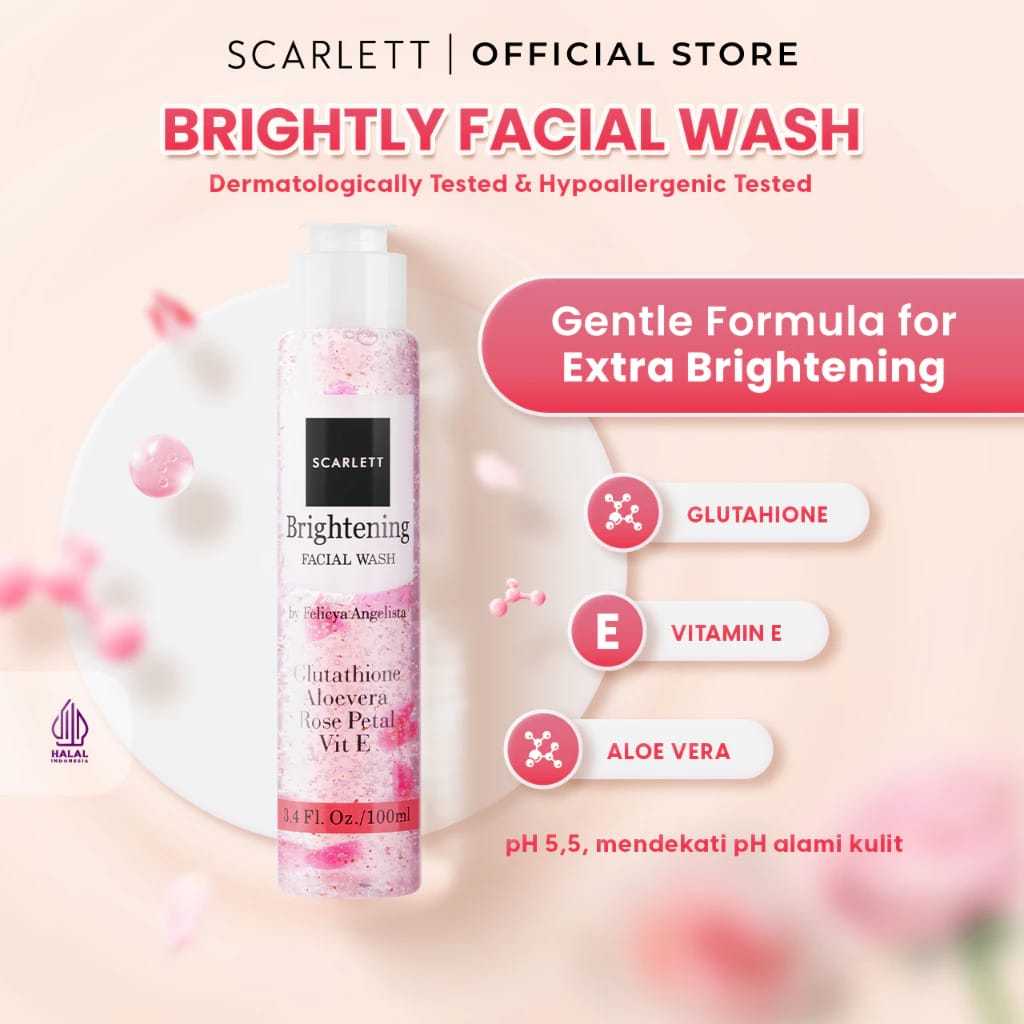Scarlette Whitening Brightening Facial Wash- Sabun Cuci Muka Scarlette