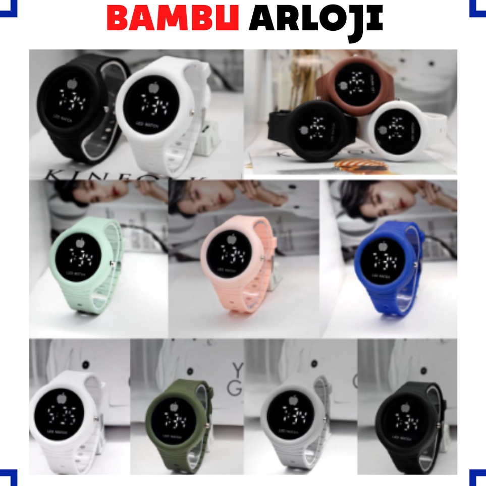 Terbaru BAJ Jam Tangan LED Digital Pria Wanita Rubber Electronic Fashion Couple Anak Remaja Premium 
