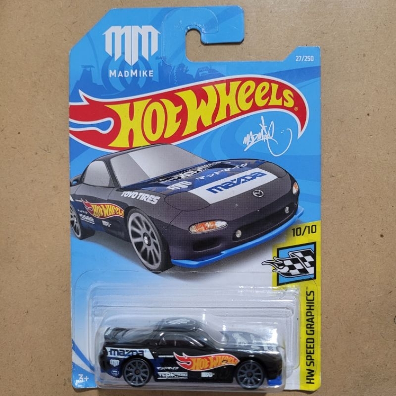 HOT WHEELS '95 MAZDA RX-7 / HW SPEED GRAPHICS [ BLACK RX7 MADMIKE ]