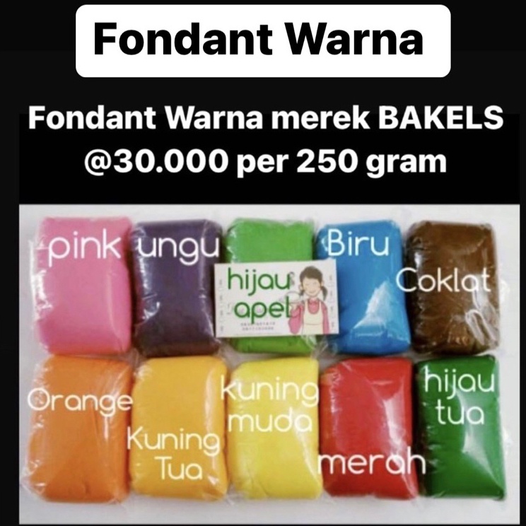 

Sale FONDANT WARNA MEREK BAKELS DIKEMAS PER 250 GRAM Terkini