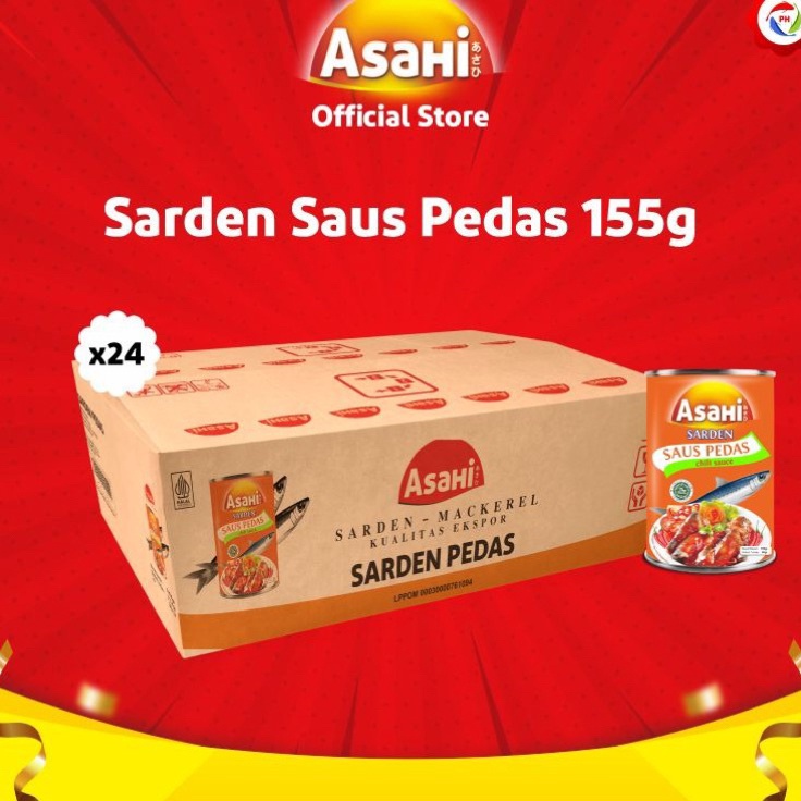 [KODE AMFMK] Sarden AsaHi 155gr Rasa Saus Pedas per Karton