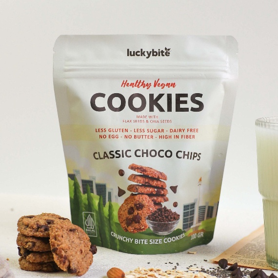 

Grosir Vegan Cookies (100gr) - Less Gluten & Healthy - LUCKYBITE Bestseller