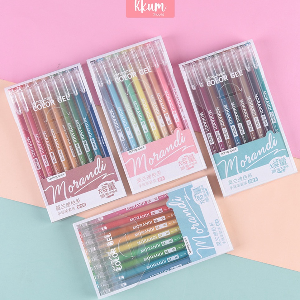 

Hot Sale 9 PCS Gel pen set colors/ Colorful pulpen warna cute morandi