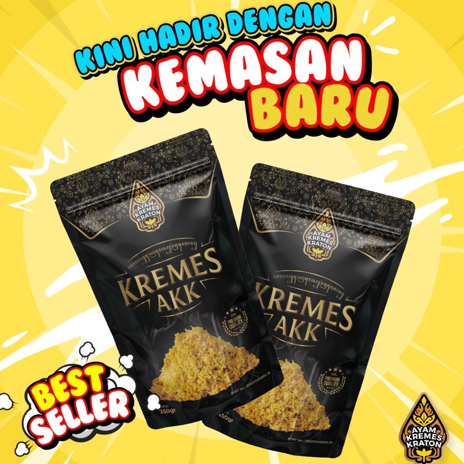 

Dijual Murah Kremes Ayam 250g "Ayam Kremes Kraton" - Kemasan Pouch Zipper Murah Banget