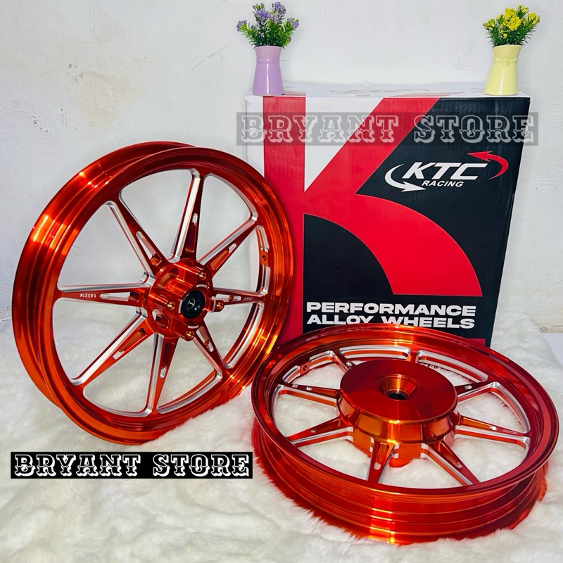 VELG KTC RACING ORIGINAL HYPERCHROME TWO TONE CNC RING 14 ALLOY WHEELS PALANG 8 14x185 14x215 VARIO 110 BEAT SCOOPY GENIO SPACY VARIO 125 150 RING14 PALANG8 VARIO110 VARIO125 VARIO150 NEW 2023