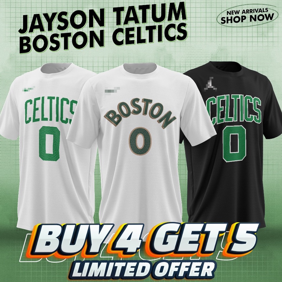 Terkini❋➬ Baju Basket Pria Wanita NBA T shirt basket Kaos Boston CELTICS Jayson TATUM No 0 NBA Tshir