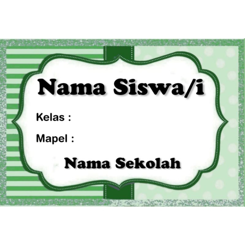 

STIKER LABEL BUKU SEKOLAH MOTIF HIJAU I