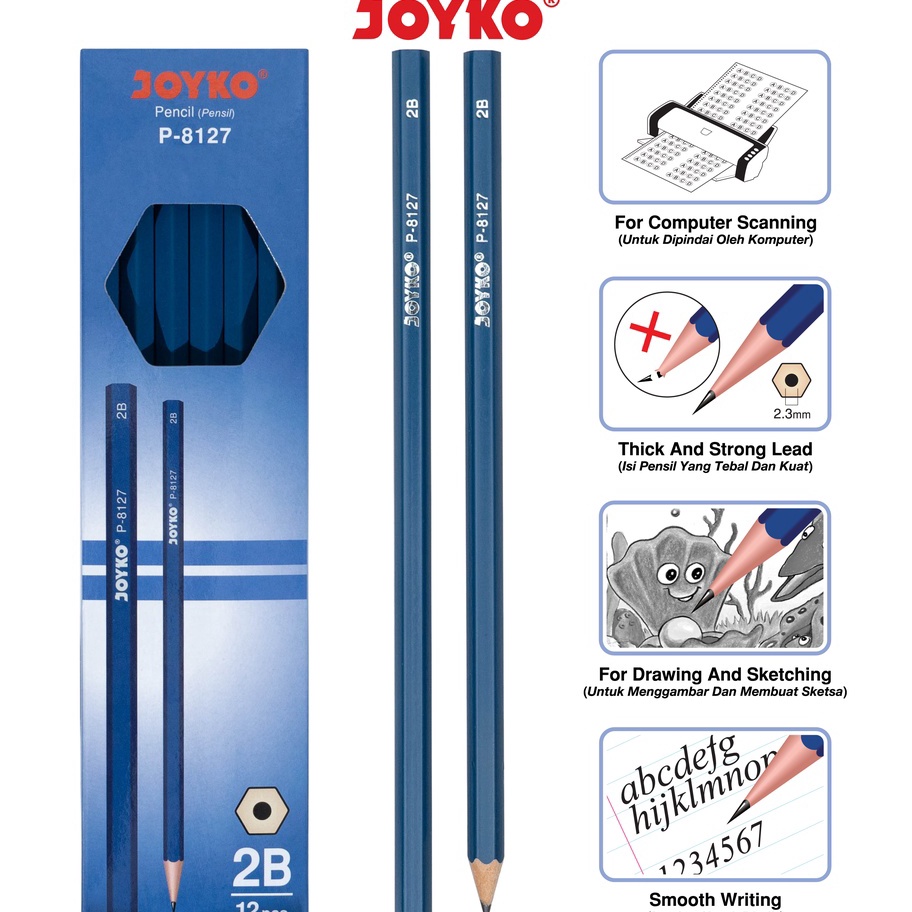 

Bayar Di Tempat Pencil Pensil Joyko P-8127 2B 1 Box 12 Pcs