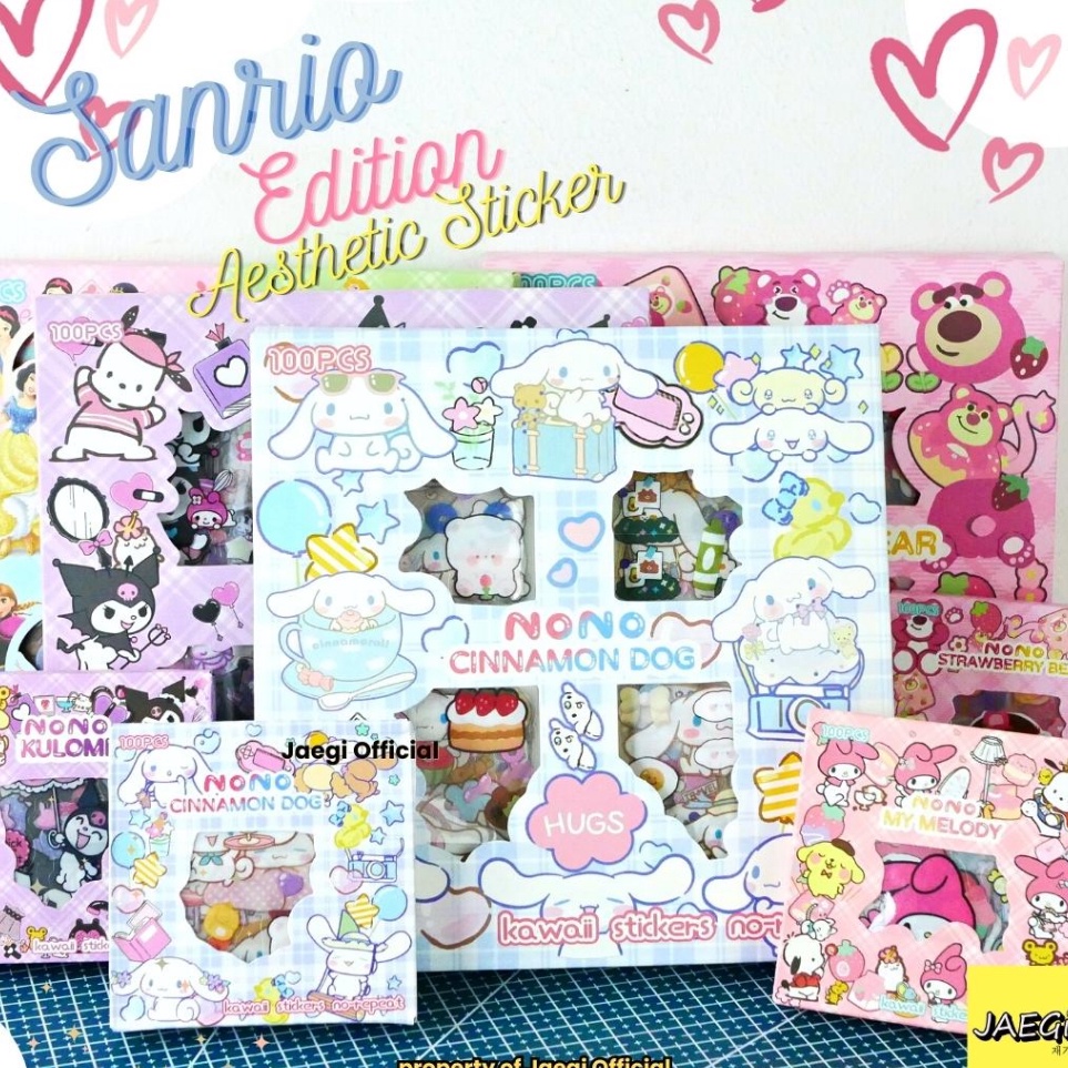 

Promo✬ JAEGi - Premium Sanrio Sticker Small Box isi 100 Pcs Aesthetic Waterproof Sticker H52 ↕