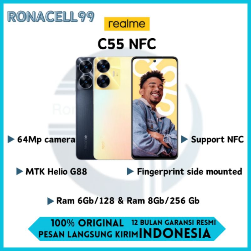 REALME C55 NFC RAM 6/128 GB DAN RAM 8/256 GB GARANSI RESMI REALME INDONESIA