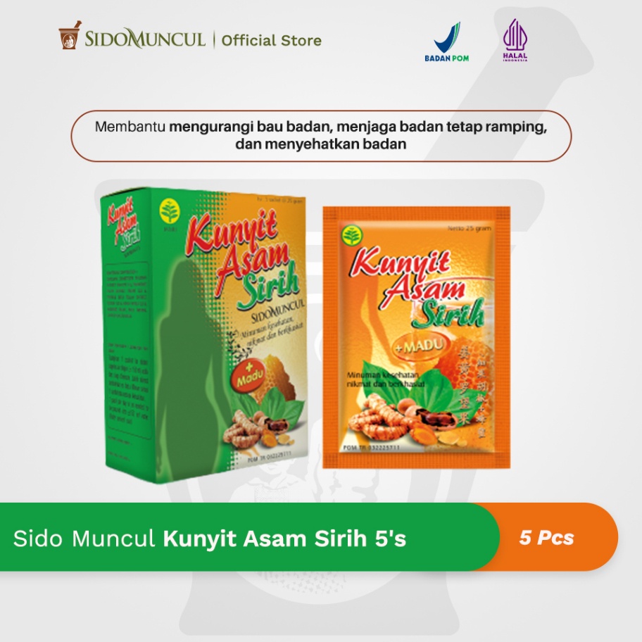 

Stock Banyak Sido Muncul Minuman Kunyit Asam Sirih 5's - Mengurangi Bau Badan Murah