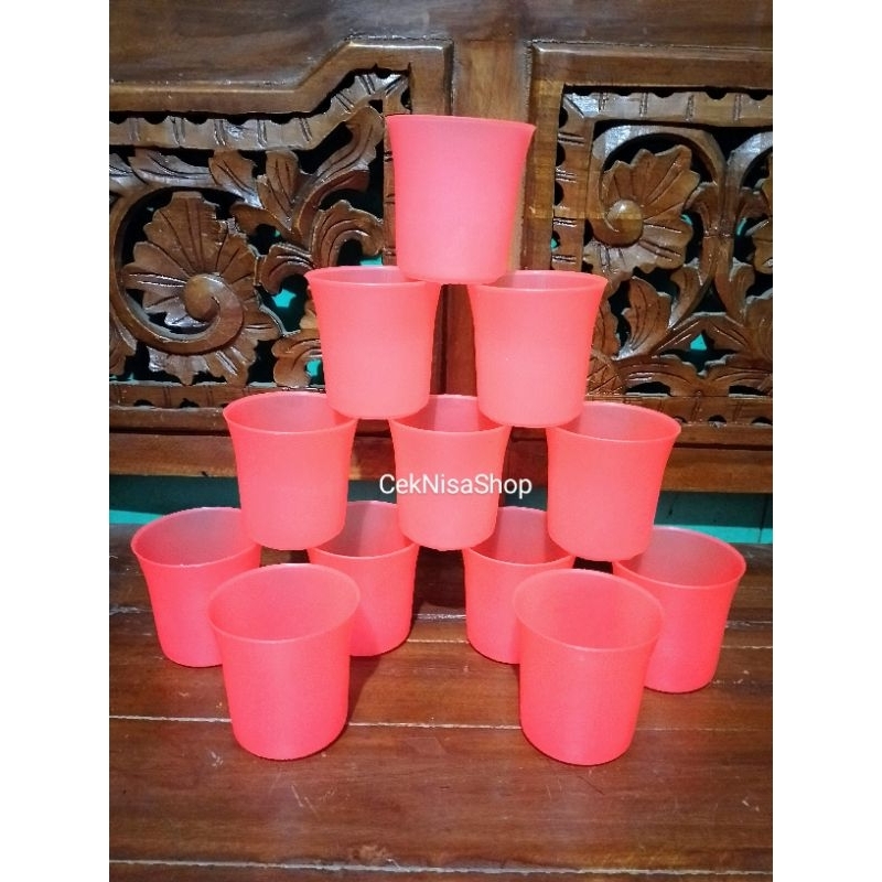 (12Pcs) Gelas Plastik Kecil 300 Ml Duralex Cangkir Plastik Duralex / Gelas Hajatan / Cangkir plastik