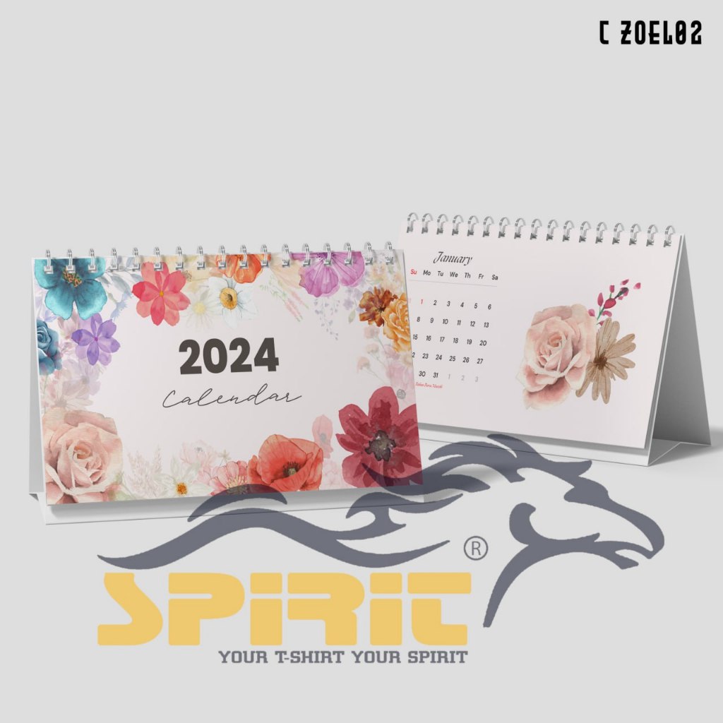 

Kalender meja tahun 2024 / kalender duduk ukuran A5 hiasan meja aestetik tahun 2024