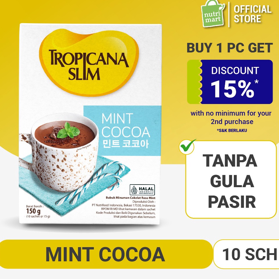 

Bestseller Tropicana Slim Mint Cocoa 10 Sachet - Minuman Cokelat Mint Nikmat Tanpa Gula Pasir Super Promo