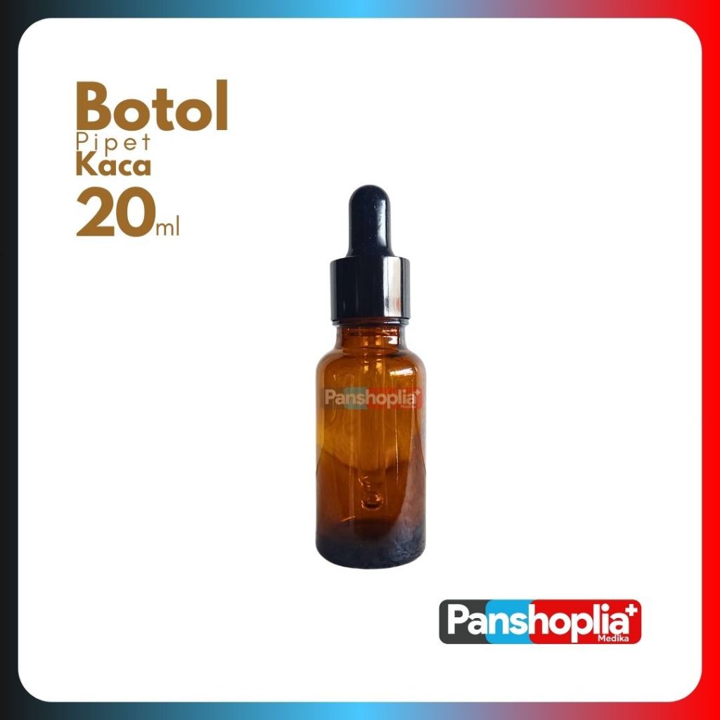 Botol Pipet 20ml Kaca l Botol Kaca Pipet 20 ml Amber