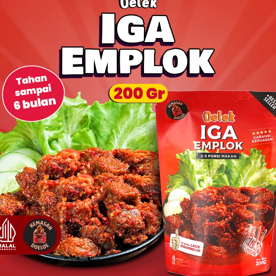 

Super Promo Iga Emplok Oelek (200gr) / Iga Mercon / Iga Sambal / Oseng Iga ➙➼✦❃