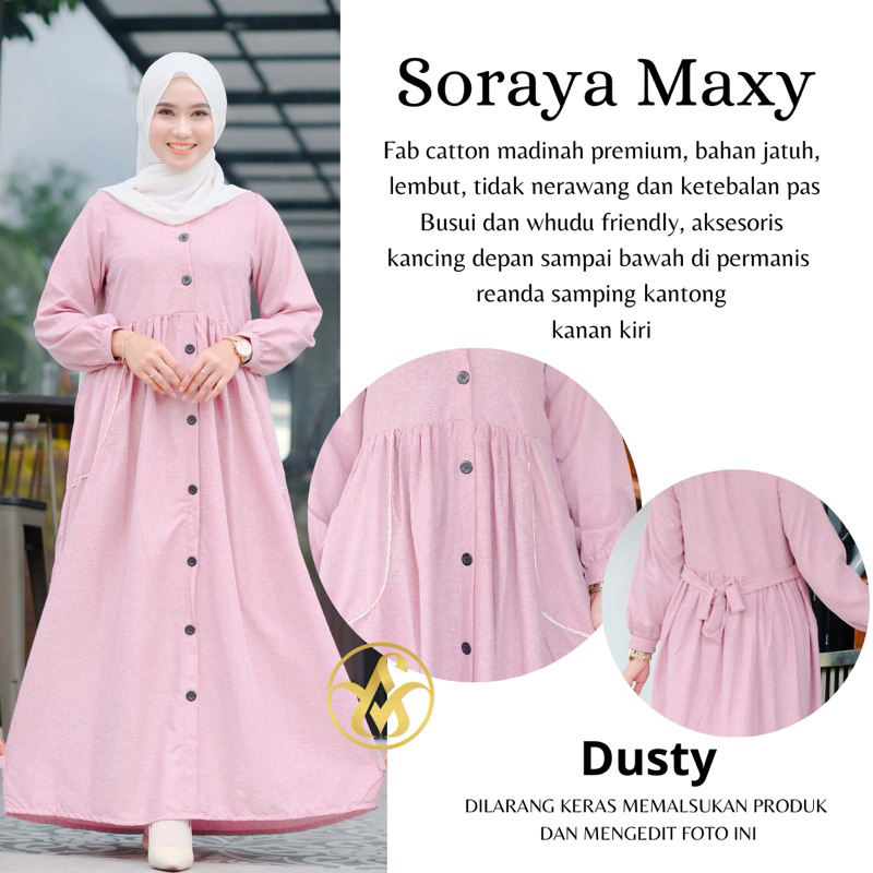 Soraya Maxy Gamis Katun Madinah by Aseeva