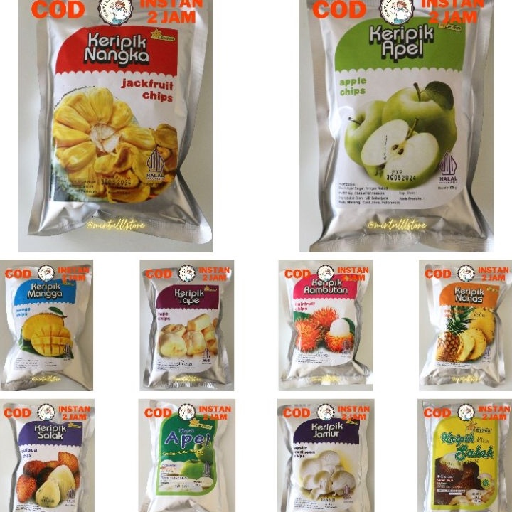 

[KODE 7N0HI] ANEKA CAMILAN KERIPIK BUAH SAYUR NANGKA APEL NANAS RAMBUTAN MANGGA RAMBUTAN TAPE JAMUR FRUITS CHIPS BROKOLI WORTEL CABE BAWANG BOMBAY LEVINA SNACK ENAK MURAH 100 GRAM