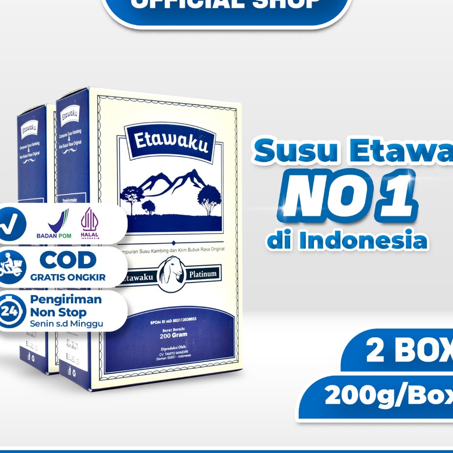 

[KODE 9LZIL] Etawaku Platinum Paket 2 Box - Susu Kambing Murni & Krimer Bubuk