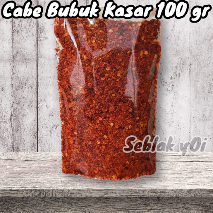 

Diskon Promo Cabe Bubuk Kasar 100 gram super pedas jeletot Stok Banyak