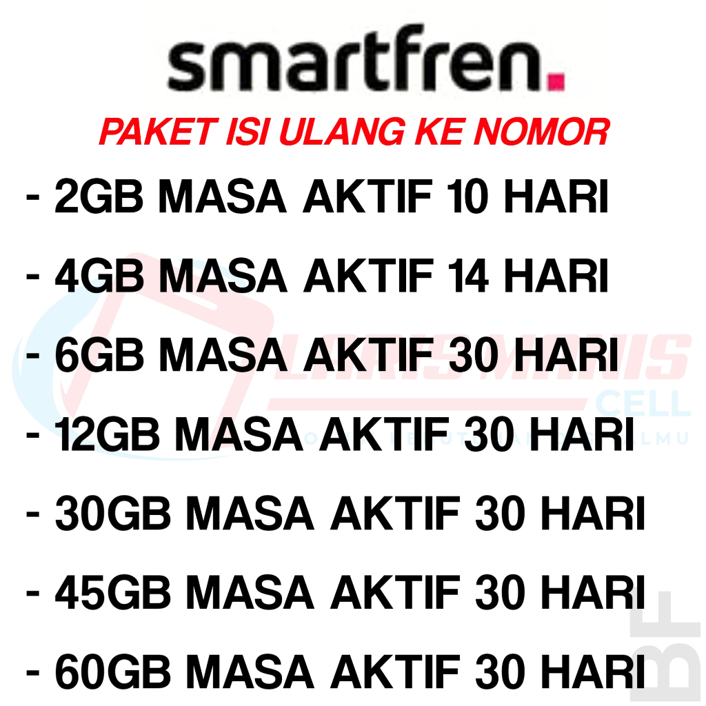 Paket Data Smartfren Unlimited Nonstop 2GB/4GB/6GB/12GB/30GB/45GB/60GB