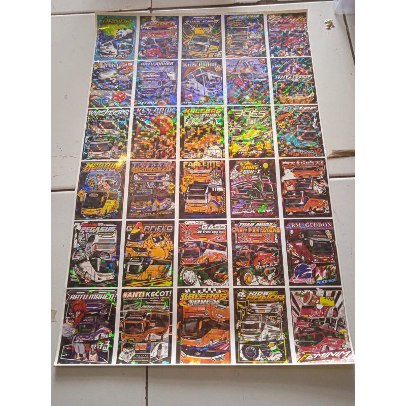 

STICKER BUS HOLOGRAM & BIASA ISI 30PCS 8cm x 6cm (SUDAH DIPOTONG)