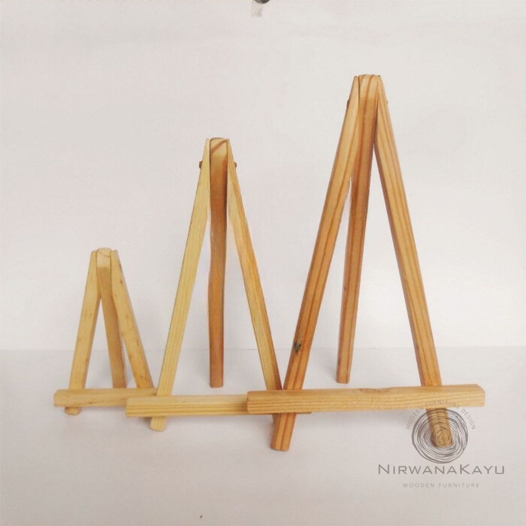 

Wooden Easel STAND Lukis kayu tripod foto dan benner